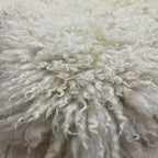 British Curly Sheepskin Natural White Medium