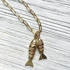 Double Goldfish Pendant Necklace