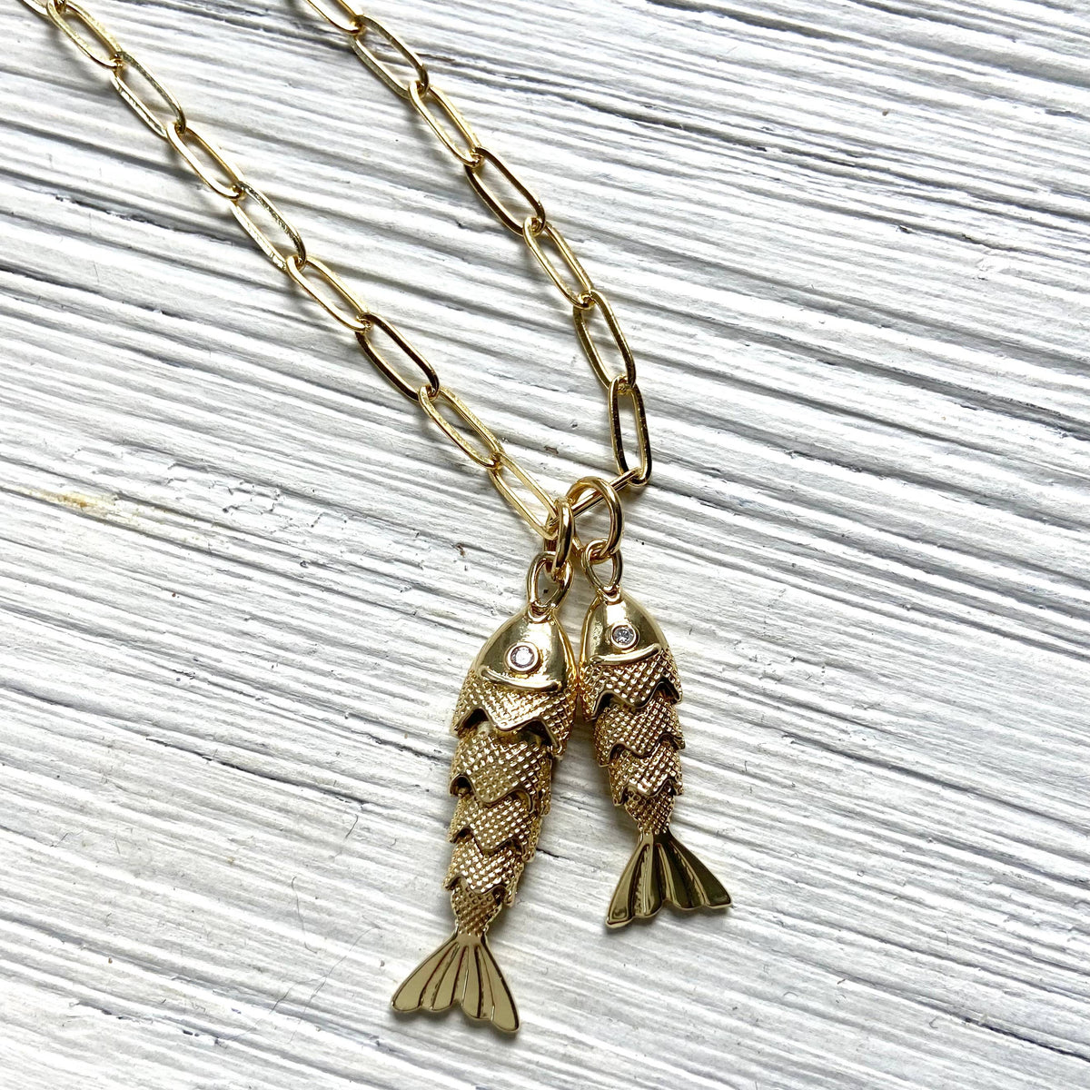 Double Goldfish Pendant Necklace