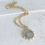 Matte Gold Horse Coin Necklace
