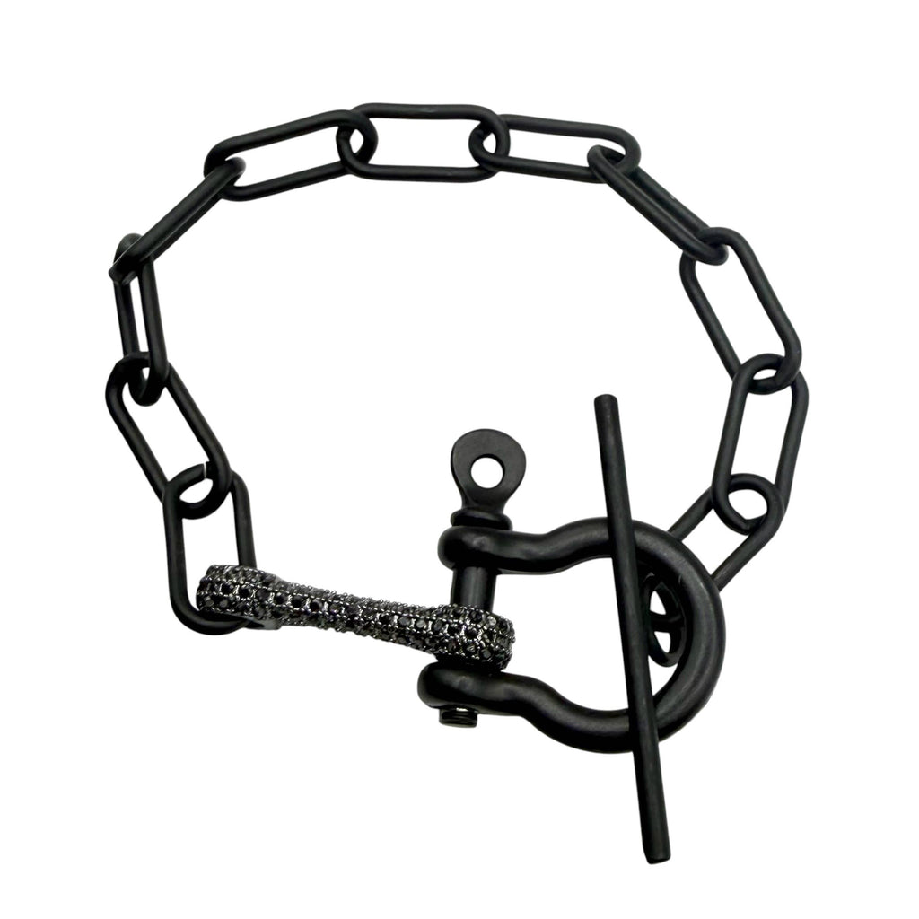 Matte Black Industrial Pavé Bracelet