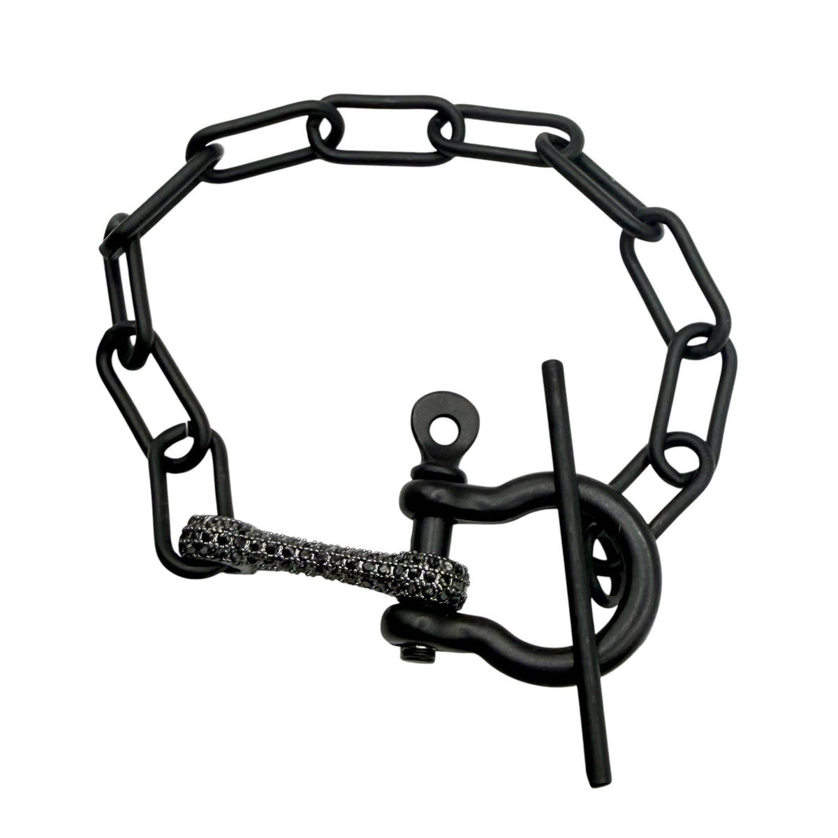 Matte Black Industrial Pavé Bracelet