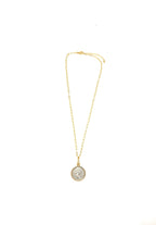 Necklace Queen Elizabeth,Double Sided Bezel,Paper Clip Chain