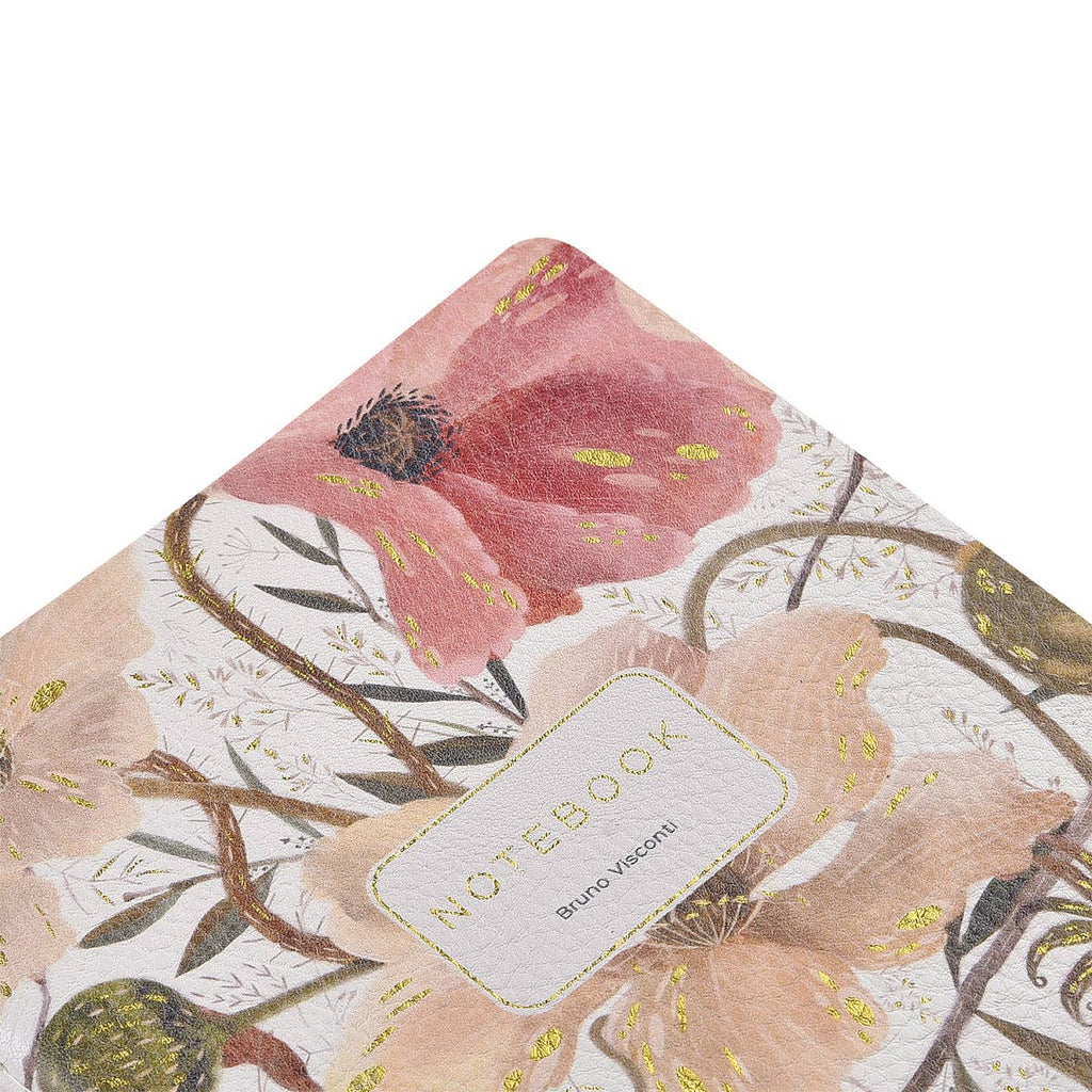 Vegan Leather A5 Notebook -Soft Petals