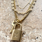 Louis Vuitton Upcycled Repurposed Lock + Key Necklace 