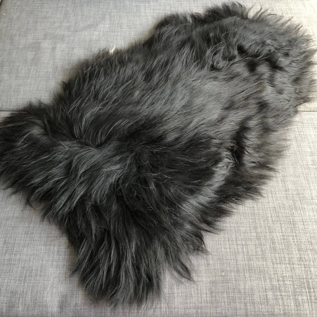 Icelandic Natural Black Undyed Sheepskin Rug