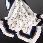 Western Equestrian Snaffle Bit Scarf 100% Silk Mini Wild Rag