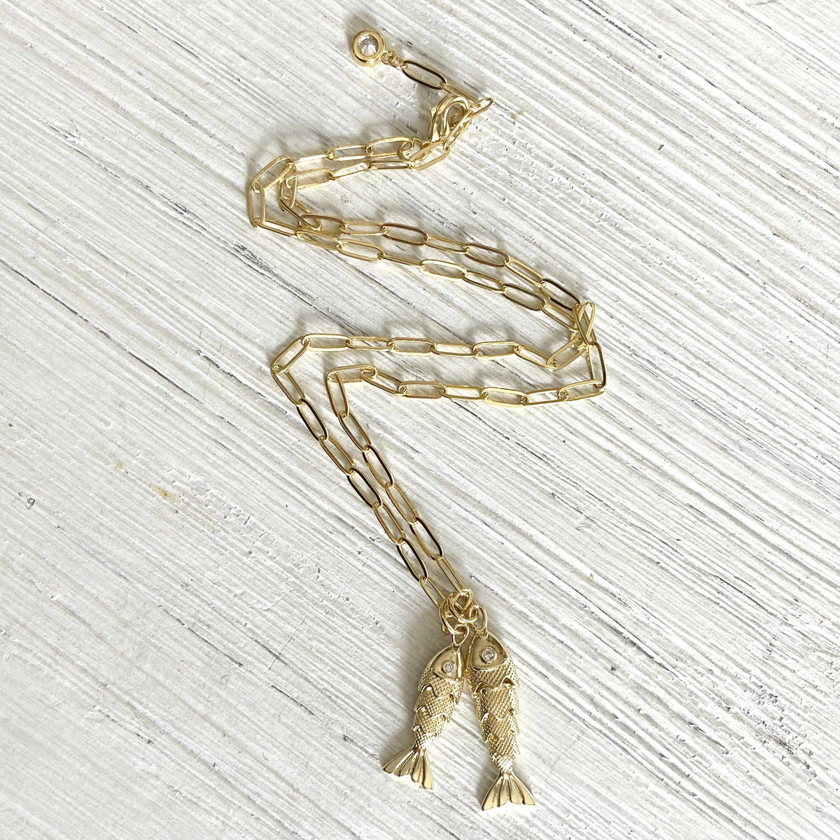 Double Goldfish Pendant Necklace