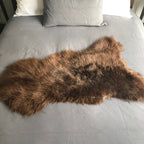 Natural British Brown Sheepskin Rug Large