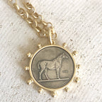 Matte Gold Horse Coin Necklace