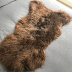 Natural British Brown Sheepskin Rug Large