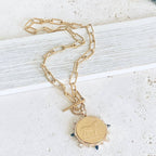 Gold Toggle Equestrian Horse Coin Necklace