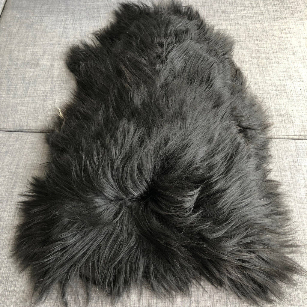 Icelandic Natural Black Undyed Sheepskin Rug