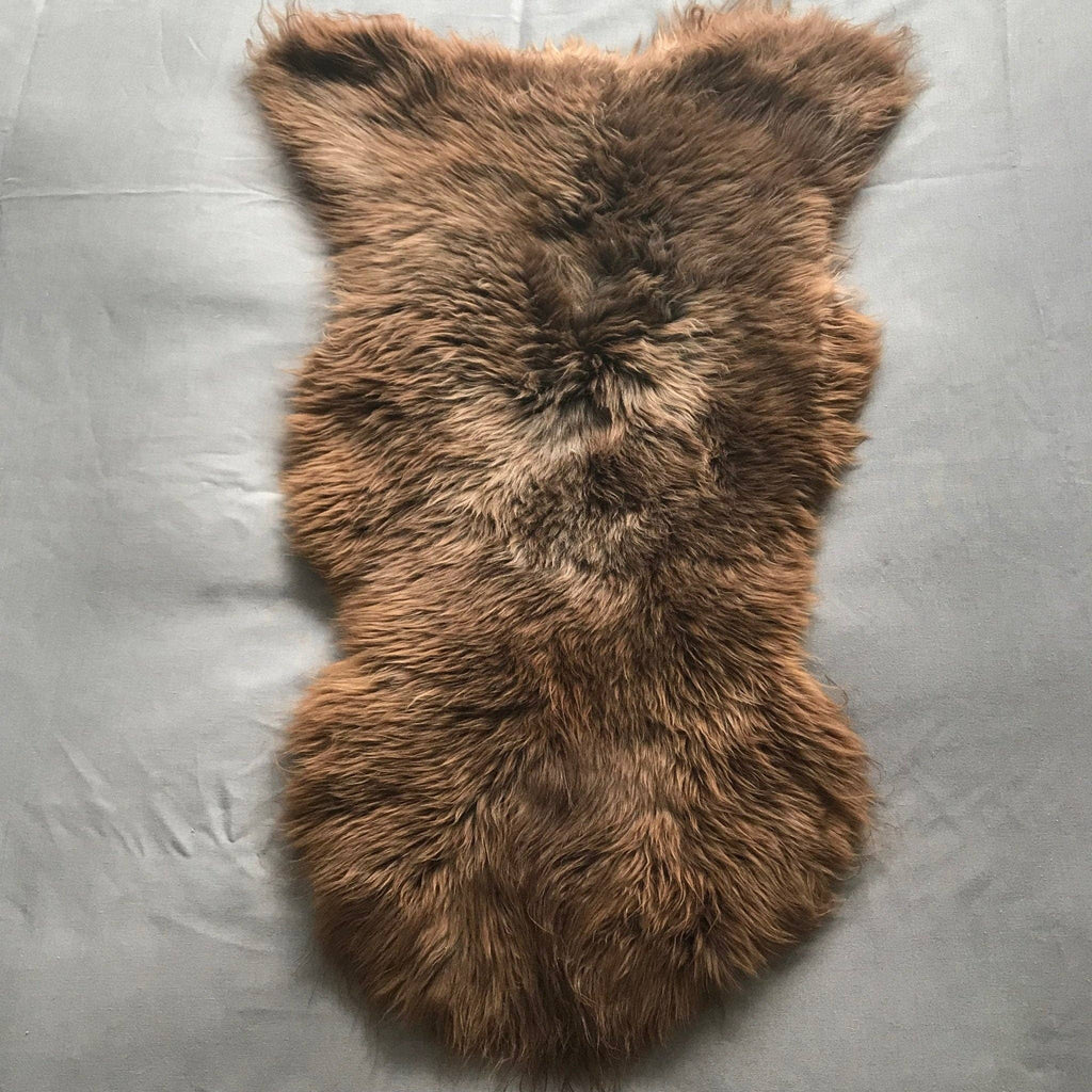 Natural British Brown Sheepskin Rug Large