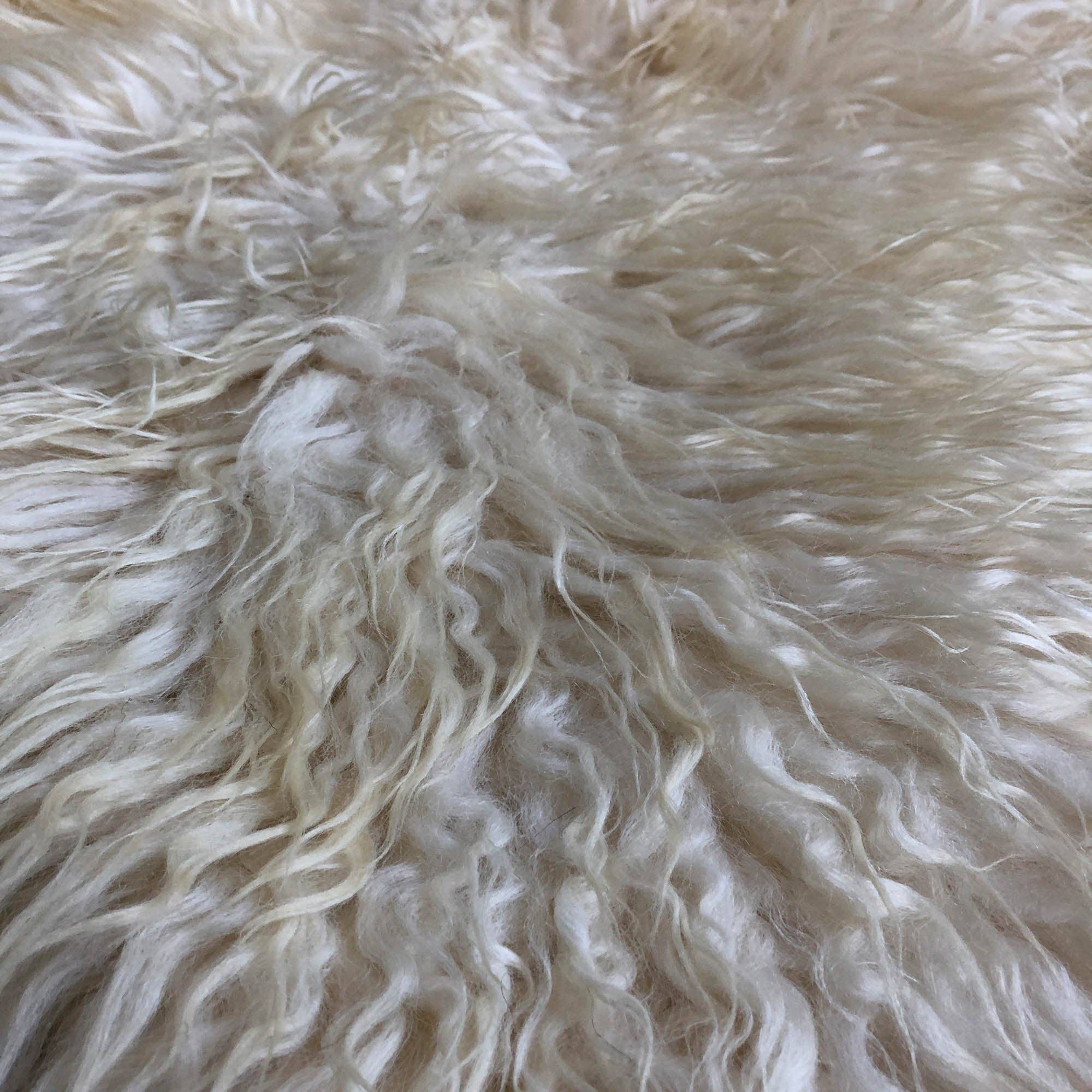 Icelandic Curly White Natural Sheepskin