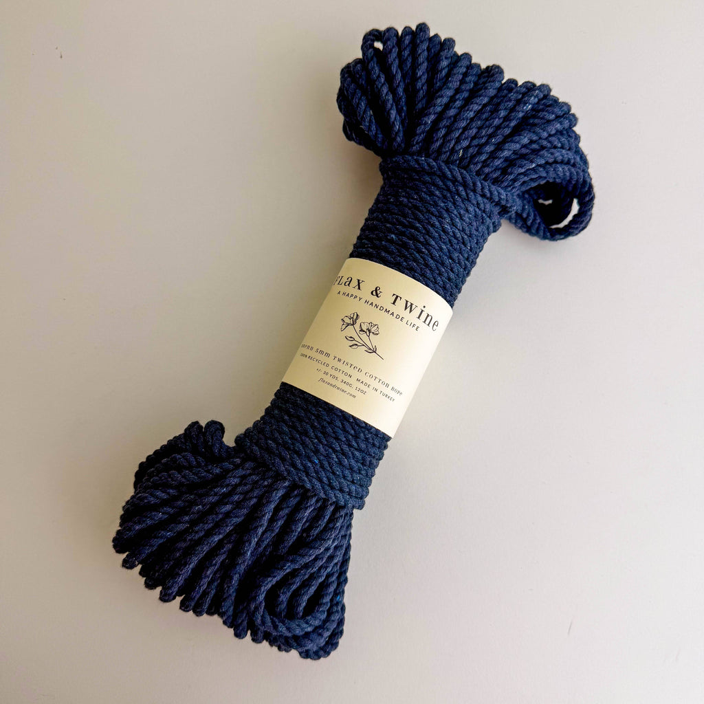 Flax & Twine 5mm Brenn Twisted Cotton Rope